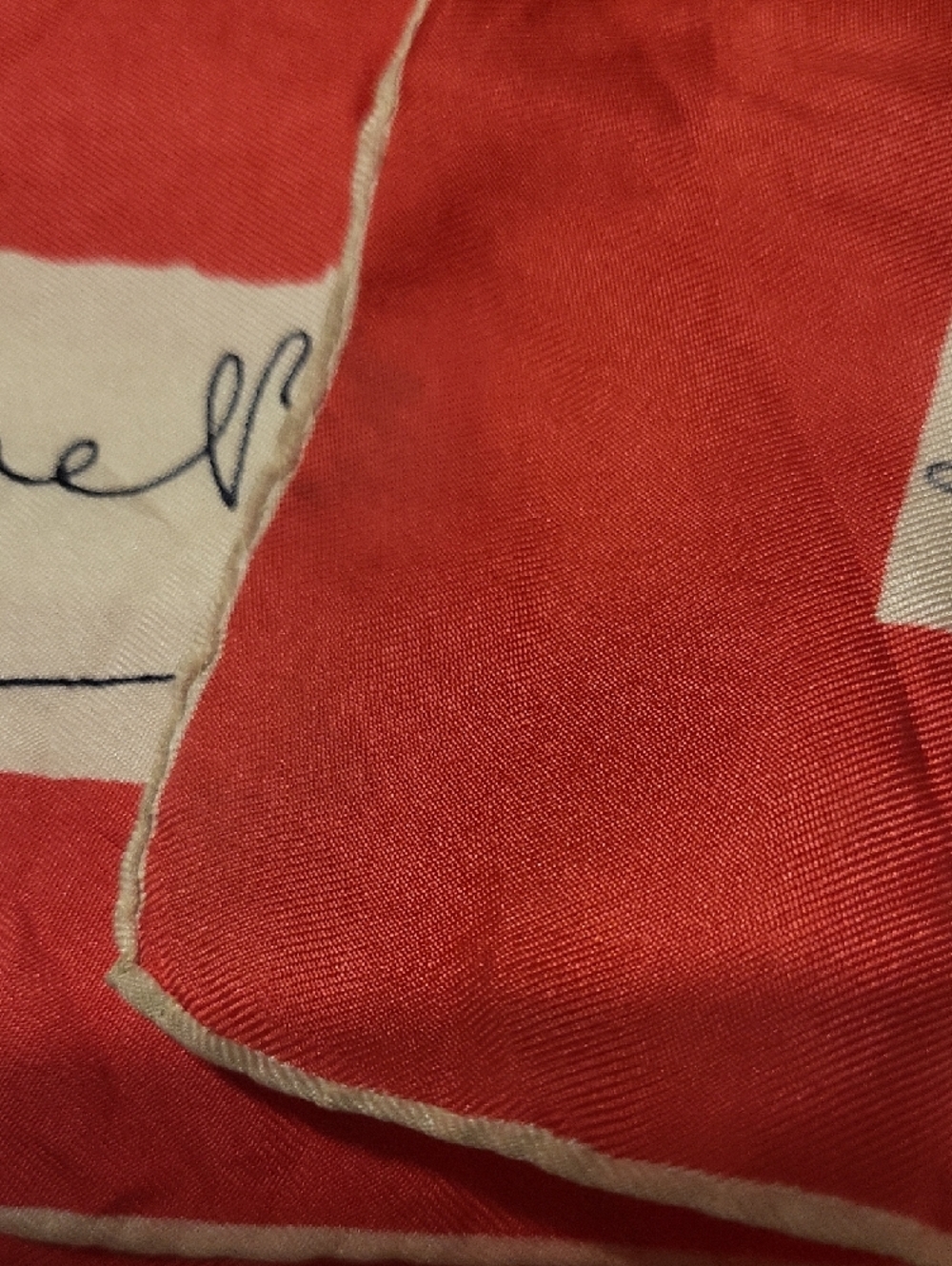 Pierre Balmain Pink and Cream Signature Square Scarf - Picture 9 of 9